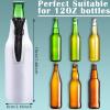 image10 Pieces Sublimation Blanks Beer Bottle Cooler Sleeves White Neoprene Sleeve with Zipper Beer Sleeves for Bottles Can Cooler Insulator Glass Bottle Cover Sleeve Neck Beer Holder for 12 oz Bottle