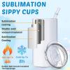 image12 Sets 12 oz Sublimation Blanks Sippy Cups for Toddlers Insulated Stainless Steel Kids Sublimation Tumbler Cups with Lids and Straws 2 Heat Tape 12 Polymer Thermal Transfer Coating Coaster Brush