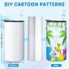image12 Sets 12 oz Sublimation Blanks Sippy Cups for Toddlers Insulated Stainless Steel Kids Sublimation Tumbler Cups with Lids and Straws 2 Heat Tape 12 Polymer Thermal Transfer Coating Coaster Brush