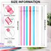 image120 Pieces Glitter Reusable Straws Bulk Plastic 11 Inch Color Changing Straws Hard Plastic Tumbler Pipe for Cups Cleaning Brush Rainbow Colored Drinking Straws