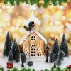 image16 Pieces Christmas Village Accessories Set Frosted Christmas Pine Trees and Mini Street Lamp Post Bottle Brush Trees Miniature Village Trees for DIY Crafts Xmas Winter Holiday Decorations
