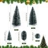 image16 Pieces Christmas Village Accessories Set Frosted Christmas Pine Trees and Mini Street Lamp Post Bottle Brush Trees Miniature Village Trees for DIY Crafts Xmas Winter Holiday Decorations