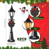image16 Pieces Christmas Village Accessories Set Frosted Christmas Pine Trees and Mini Street Lamp Post Bottle Brush Trees Miniature Village Trees for DIY Crafts Xmas Winter Holiday Decorations