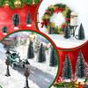 image16 Pieces Christmas Village Accessories Set Frosted Christmas Pine Trees and Mini Street Lamp Post Bottle Brush Trees Miniature Village Trees for DIY Crafts Xmas Winter Holiday Decorations