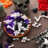 image300 Pcs Halloween Mini Skeleton Bones Plastic White Fake Small Human Caveman Bones Miniatures for Crafts Decor Halloween Skeleton Costume Women Men