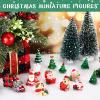 image35 Pcs Christmas Miniature Figurines Ornaments  Mini Snow Globes Dollhouse DIY Decorations Snowman Figurines Small Resin Ornaments for Home Decor Crafts