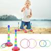 image76 Pcs 4 Sets 18 Inch Plastic Ring Toss Game for Kids Colorful Tossing and Active Play Set Travel Ring Toss Quoits Toy Portable Carnival Games Indoor Outdoor Birthday Party Halloween Playground