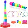 image76 Pcs 4 Sets 18 Inch Plastic Ring Toss Game for Kids Colorful Tossing and Active Play Set Travel Ring Toss Quoits Toy Portable Carnival Games Indoor Outdoor Birthday Party Halloween Playground