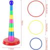 image76 Pcs 4 Sets 18 Inch Plastic Ring Toss Game for Kids Colorful Tossing and Active Play Set Travel Ring Toss Quoits Toy Portable Carnival Games Indoor Outdoor Birthday Party Halloween Playground