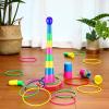image76 Pcs 4 Sets 18 Inch Plastic Ring Toss Game for Kids Colorful Tossing and Active Play Set Travel Ring Toss Quoits Toy Portable Carnival Games Indoor Outdoor Birthday Party Halloween Playground