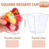 imageDessert Cups 8 oz Clear Plastic Appetizer Cups Small Square Dessert Bowls Mini Serving Cups for Tasting Baby Shower Wedding Birthday Favor 200 Pcs
