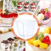 imageDessert Cups 8 oz Clear Plastic Appetizer Cups Small Square Dessert Bowls Mini Serving Cups for Tasting Baby Shower Wedding Birthday Favor 200 Pcs
