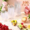 imageZubebe 100 Pack 8 Oz Square Plastic Cups Appetizer Dessert Cups Clear Plastic Disposable Small Tumbler for Ice Cream Fruit Puddings Desserts Appetizers Wedding Party Catering Supplies100
