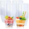 imageZubebe 100 Pack 8 Oz Square Plastic Cups Appetizer Dessert Cups Clear Plastic Disposable Small Tumbler for Ice Cream Fruit Puddings Desserts Appetizers Wedding Party Catering Supplies100