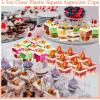imageZubebe 100 Pack 8 Oz Square Plastic Cups Appetizer Dessert Cups Clear Plastic Disposable Small Tumbler for Ice Cream Fruit Puddings Desserts Appetizers Wedding Party Catering Supplies300