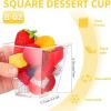 imageZubebe 100 Pack 8 Oz Square Plastic Cups Appetizer Dessert Cups Clear Plastic Disposable Small Tumbler for Ice Cream Fruit Puddings Desserts Appetizers Wedding Party Catering Supplies100