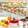 imageZubebe 100 Pack 8 Oz Square Plastic Cups Appetizer Dessert Cups Clear Plastic Disposable Small Tumbler for Ice Cream Fruit Puddings Desserts Appetizers Wedding Party Catering Supplies100