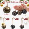 imageZubebe 12 Pcs Christmas Bells Jingle Bells Large 25 Inch Star Cutout Ornament for Crafts Christmas Tree Decor Gift Wrapping Matte RedGreenGoldSilverRed  Green  Black Bronze