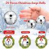 imageZubebe 12 Pcs Christmas Bells Jingle Bells Large 25 Inch Star Cutout Ornament for Crafts Christmas Tree Decor Gift Wrapping Matte RedGreenGoldSilverSilver