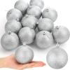 imageZubebe 12 Pieces Large Christmas Ornaments Balls Glitter Snowball Ornaments for Christmas Tree Hanging Shatterproof Plastic Balls for Xmas Holiday Wedding Party DecorationsWhiteSilver