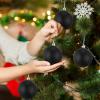 imageZubebe 12 Pieces Large Christmas Ornaments Balls Glitter Snowball Ornaments for Christmas Tree Hanging Shatterproof Plastic Balls for Xmas Holiday Wedding Party DecorationsWhiteBlack