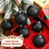 imageZubebe 12 Pieces Large Christmas Ornaments Balls Glitter Snowball Ornaments for Christmas Tree Hanging Shatterproof Plastic Balls for Xmas Holiday Wedding Party DecorationsWhiteBlack