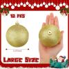 imageZubebe 12 Pieces Large Christmas Ornaments Balls Glitter Snowball Ornaments for Christmas Tree Hanging Shatterproof Plastic Balls for Xmas Holiday Wedding Party DecorationsWhiteGold