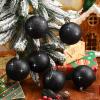 imageZubebe 12 Pieces Large Christmas Ornaments Balls Glitter Snowball Ornaments for Christmas Tree Hanging Shatterproof Plastic Balls for Xmas Holiday Wedding Party DecorationsWhiteBlack