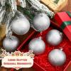 imageZubebe 12 Pieces Large Christmas Ornaments Balls Glitter Snowball Ornaments for Christmas Tree Hanging Shatterproof Plastic Balls for Xmas Holiday Wedding Party DecorationsWhiteSilver