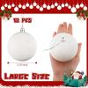 imageZubebe 12 Pieces Large Christmas Ornaments Balls Glitter Snowball Ornaments for Christmas Tree Hanging Shatterproof Plastic Balls for Xmas Holiday Wedding Party DecorationsWhiteWhite