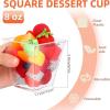 imageZubebe 150 Pcs 8 Oz Dessert Cups Clear Plastic Appetizer Cups Small Square Dessert Bowls Mini Serving Bowls for Tasting Party Baby Shower Wedding Birthday Party Favor150 Count Pack of 1