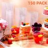 imageZubebe 150 Pcs 8 Oz Dessert Cups Clear Plastic Appetizer Cups Small Square Dessert Bowls Mini Serving Bowls for Tasting Party Baby Shower Wedding Birthday Party Favor150 Count Pack of 1