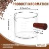 imageZubebe 2 Pack 150 Ml 5 oz Double Spouts Espresso Shot Glasses with Wood Handle Measuring Triple Pitcher Milk Cup Clear Espresso Measuring Cup Glass for Barista Coffee Measure