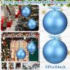 imageZubebe 2 Pcs 8quot Extra Large Size Christmas Hanging Ball Ornaments Oversized Huge Big Xmas Christmas Plastic Balls for Outside Lawn Yard Tree Hanging DecorationsGlitter BlackMatte Light Blue
