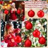 imageZubebe 2 Pcs 8quot Extra Large Size Christmas Hanging Ball Ornaments Oversized Huge Big Xmas Christmas Plastic Balls for Outside Lawn Yard Tree Hanging DecorationsGlitter BlackMatte Red  Shiny Red