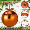 imageZubebe 2 Pcs 8quot Extra Large Size Christmas Hanging Ball Ornaments Oversized Huge Big Xmas Christmas Plastic Balls for Outside Lawn Yard Tree Hanging DecorationsGlitter BlackShiny Orange