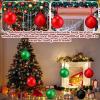 imageZubebe 2 Pcs 8quot Extra Large Size Christmas Hanging Ball Ornaments Oversized Huge Big Xmas Christmas Plastic Balls for Outside Lawn Yard Tree Hanging DecorationsGlitter BlackMatte Red  Shiny Red