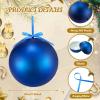 imageZubebe 2 Pcs 8quot Extra Large Size Christmas Hanging Ball Ornaments Oversized Huge Big Xmas Christmas Plastic Balls for Outside Lawn Yard Tree Hanging DecorationsGlitter BlackMatte Blue