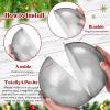 imageZubebe 2 Pcs 8quot Extra Large Size Christmas Hanging Ball Ornaments Oversized Huge Big Xmas Christmas Plastic Balls for Outside Lawn Yard Tree Hanging DecorationsGlitter BlackShiny Silver
