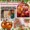 imageZubebe 2 Pcs 8quot Extra Large Size Christmas Hanging Ball Ornaments Oversized Huge Big Xmas Christmas Plastic Balls for Outside Lawn Yard Tree Hanging DecorationsGlitter BlackShiny Orange