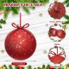 imageZubebe 2 Pcs 8quot Extra Large Size Christmas Hanging Ball Ornaments Oversized Huge Big Xmas Christmas Plastic Balls for Outside Lawn Yard Tree Hanging DecorationsGlitter BlackGlitter Red