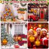 imageZubebe 2 Pcs 8quot Extra Large Size Christmas Hanging Ball Ornaments Oversized Huge Big Xmas Christmas Plastic Balls for Outside Lawn Yard Tree Hanging DecorationsGlitter BlackMatte Orange
