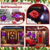 imageZubebe 2 Pcs 8quot Extra Large Size Christmas Hanging Ball Ornaments Oversized Huge Big Xmas Christmas Plastic Balls for Outside Lawn Yard Tree Hanging DecorationsGlitter BlackShiny Purple
