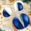 imageZubebe 2 Pcs 8quot Extra Large Size Christmas Hanging Ball Ornaments Oversized Huge Big Xmas Christmas Plastic Balls for Outside Lawn Yard Tree Hanging DecorationsGlitter BlackMatte Blue