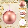 imageZubebe 2 Pcs 8quot Extra Large Size Christmas Hanging Ball Ornaments Oversized Huge Big Xmas Christmas Plastic Balls for Outside Lawn Yard Tree Hanging DecorationsGlitter BlackMatte Rose Gold