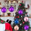 imageZubebe 2 Pcs 8quot Extra Large Size Christmas Hanging Ball Ornaments Oversized Huge Big Xmas Christmas Plastic Balls for Outside Lawn Yard Tree Hanging DecorationsGlitter BlackMatte Purple