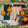 imageZubebe 2 Pcs 8quot Extra Large Size Christmas Hanging Ball Ornaments Oversized Huge Big Xmas Christmas Plastic Balls for Outside Lawn Yard Tree Hanging DecorationsGlitter BlackMatte Orange