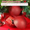 imageZubebe 2 Pcs 8quot Extra Large Size Christmas Hanging Ball Ornaments Oversized Huge Big Xmas Christmas Plastic Balls for Outside Lawn Yard Tree Hanging DecorationsMatte PurpleGlitter Red