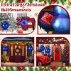 imageZubebe 2 Pcs 8quot Extra Large Size Christmas Hanging Ball Ornaments Oversized Huge Big Xmas Christmas Plastic Balls for Outside Lawn Yard Tree Hanging DecorationsGlitter BlackShiny Blue