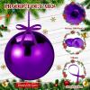imageZubebe 2 Pcs 8quot Extra Large Size Christmas Hanging Ball Ornaments Oversized Huge Big Xmas Christmas Plastic Balls for Outside Lawn Yard Tree Hanging DecorationsMatte PurpleShiny Purple